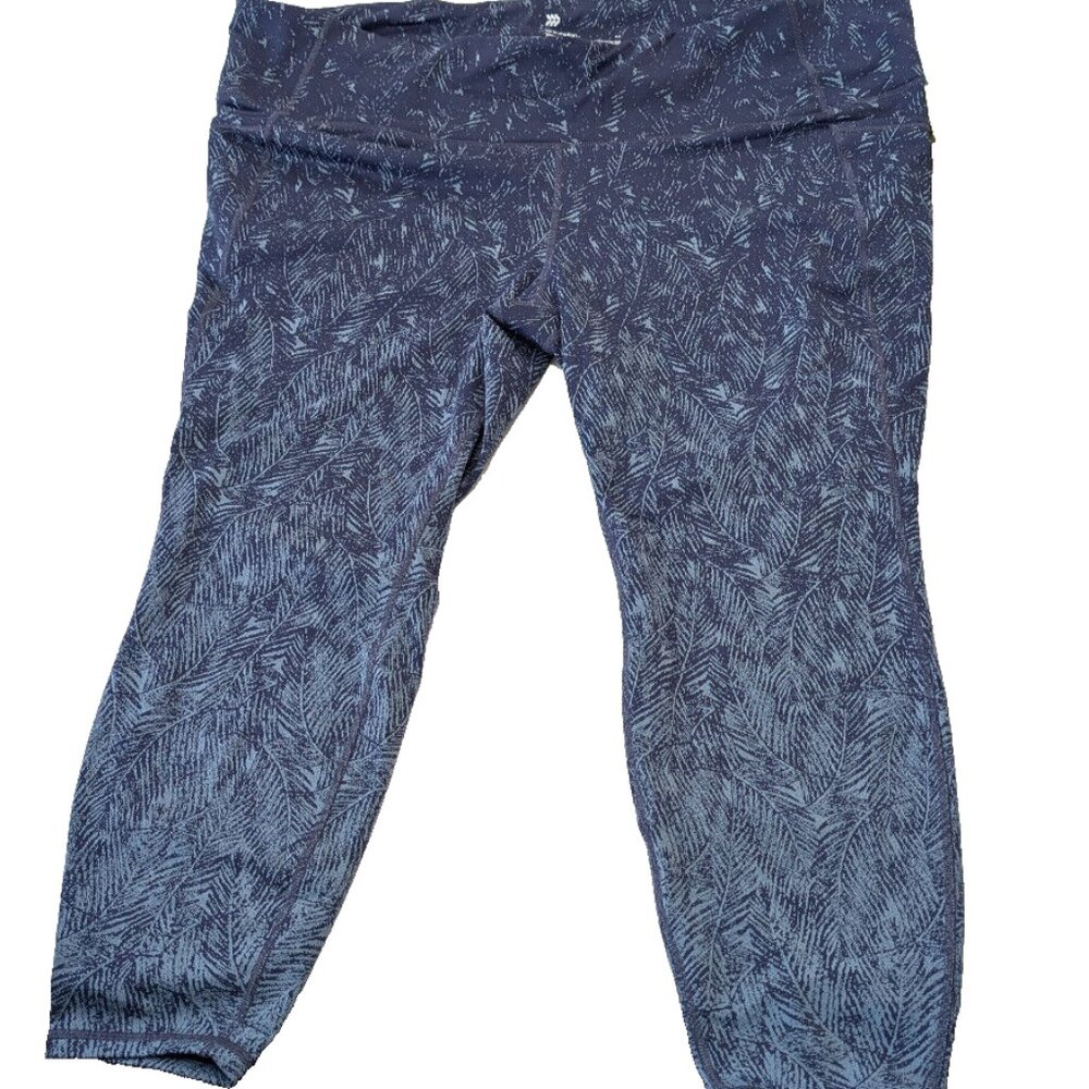 NWT All In Motion teal blue mesh panel yoga leggings with pockets size 4X